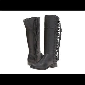 NWOB- Girls Steve Madden Fringe Black Boots
